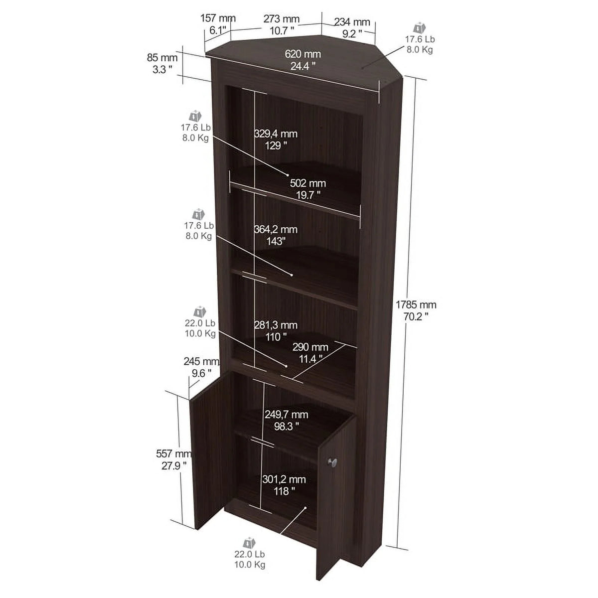L-Shaped Computer Desk & Corner Bookcase T70933