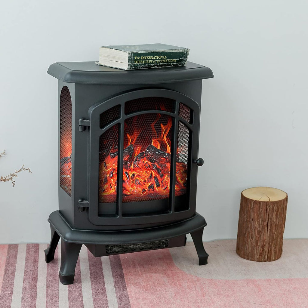 24 inch Portable Electric Wood Stove Fireplace with Flame Effect N976711