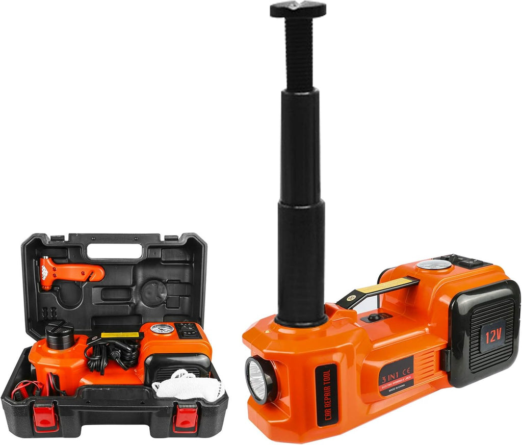 12V DC Electric Hydraulic Floor Jack 3 in 1 Set with Safe Hammer Car Repair Tool Kit Q838008