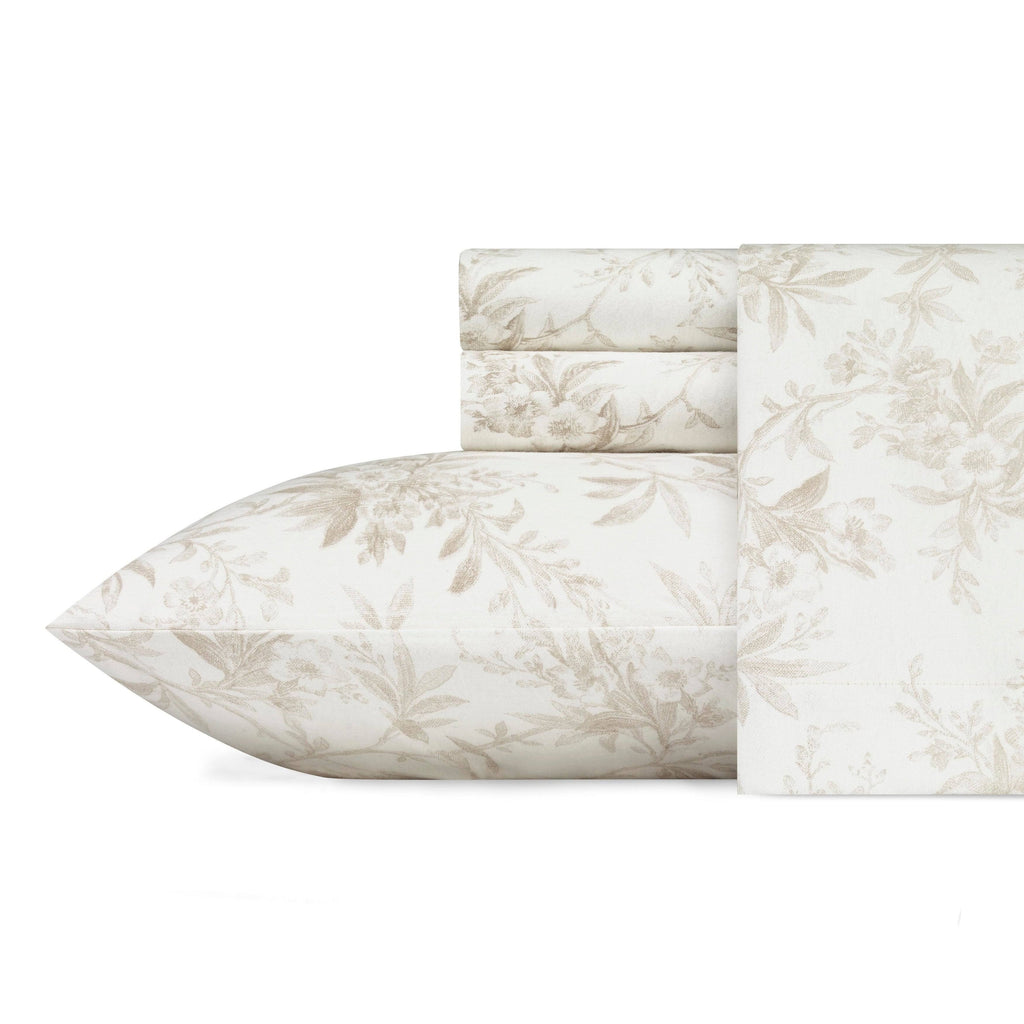 Beige Flannel Full Sheet Set R969