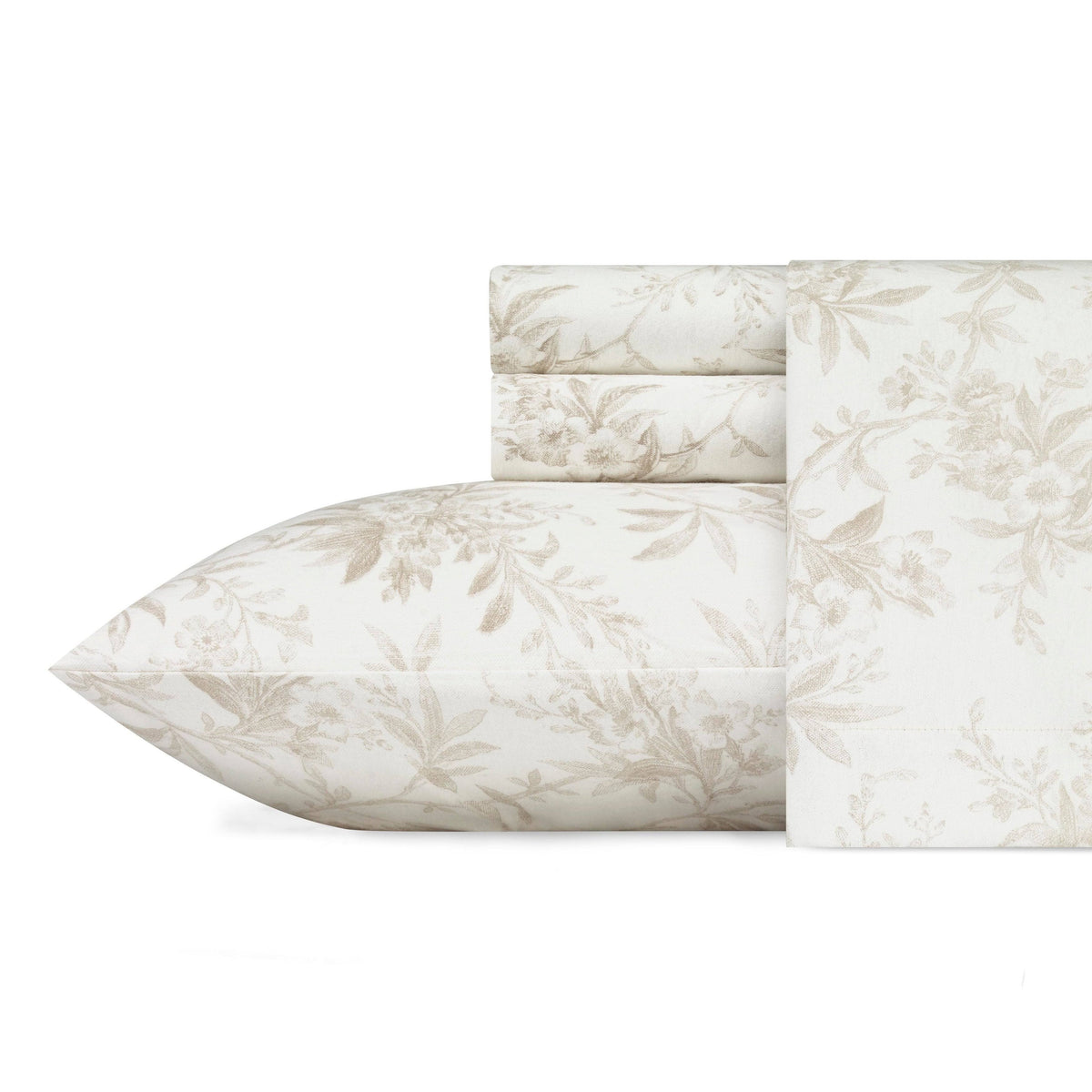 Beige Flannel Full Sheet Set R969