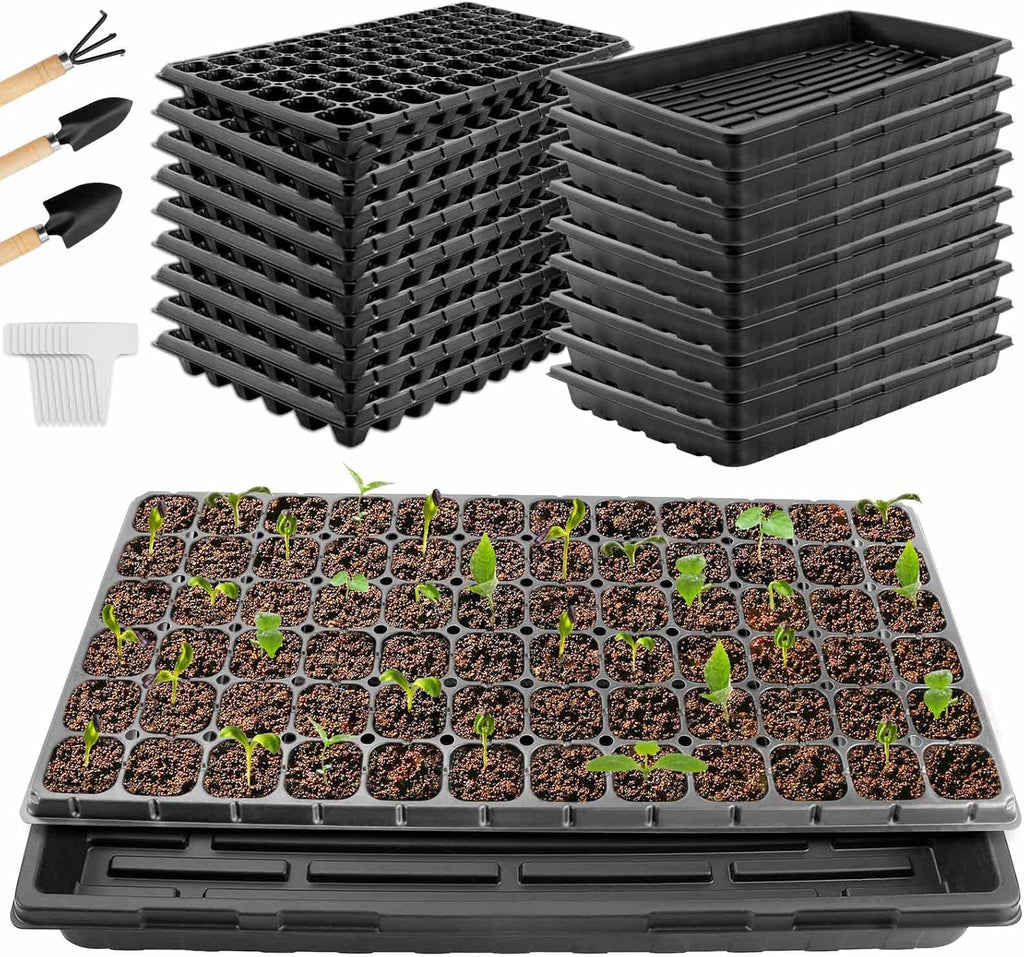18 Pcs Seed Starter Tray with Base Tray, 72 Cells, No Drain Holes, Pack of 2 W534