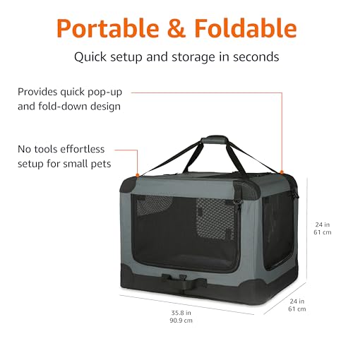 Tan Soft-Sided Folding Dog Travel Crate Kennel U510353