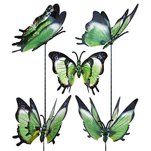 3D Large Butterfly Garden Stakes Decorations Outdoor Lawn Decorative Yard Decor Ornaments (Pack of 4) S85414
