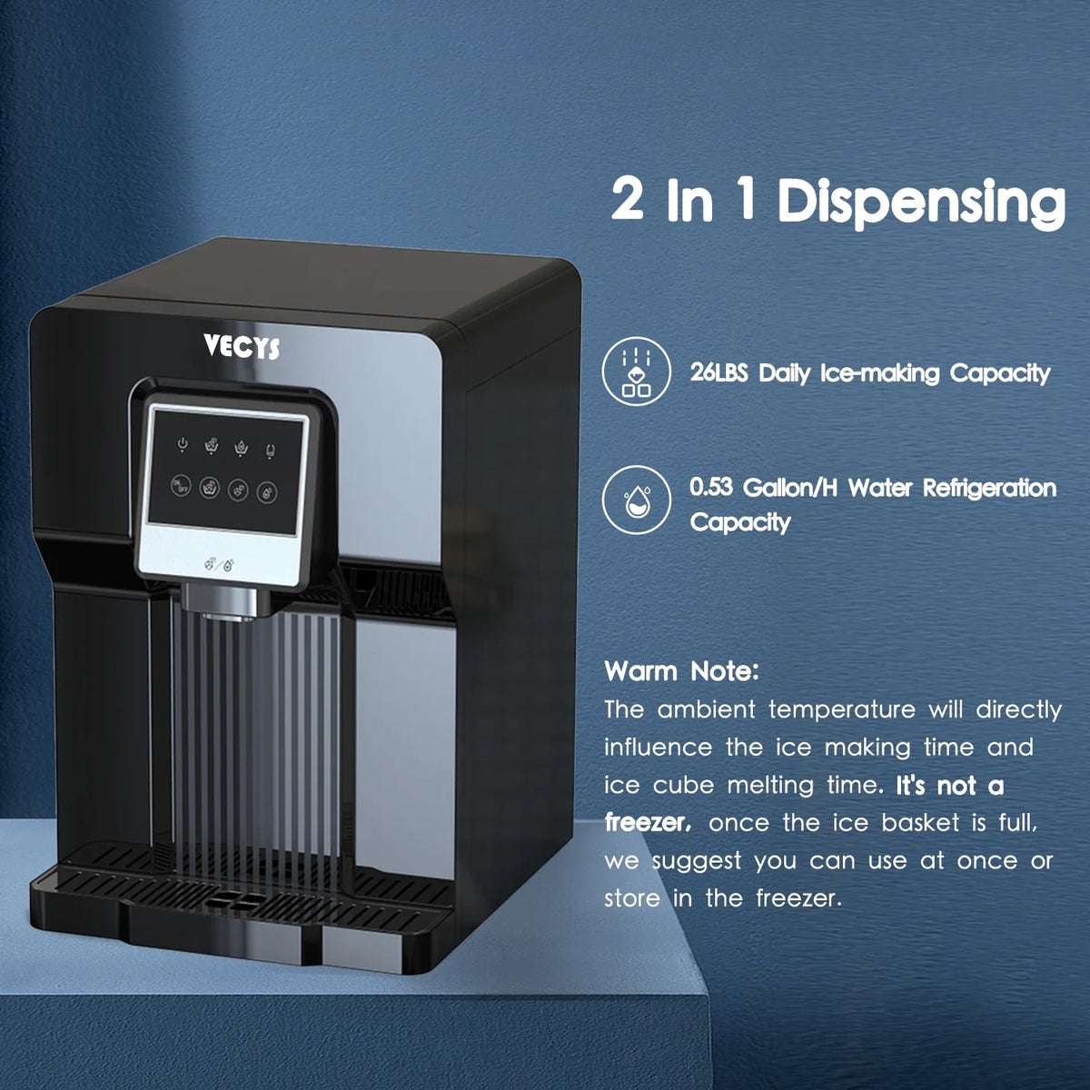 Water Cooler Dispenser with Built-in Ice Maker V8187
