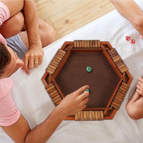 Wooden Shut The Box Dice Game Set V155344