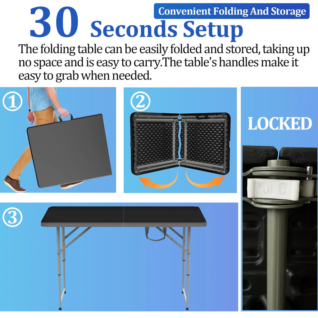 4 Foot Height Adjustable Folding Table S2566