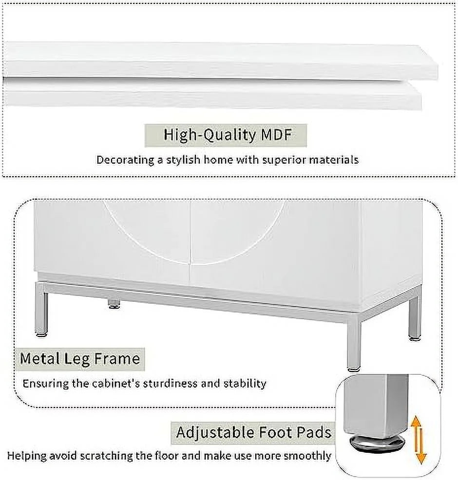 White Accent Cabinet with Metal Leg Frame L81952