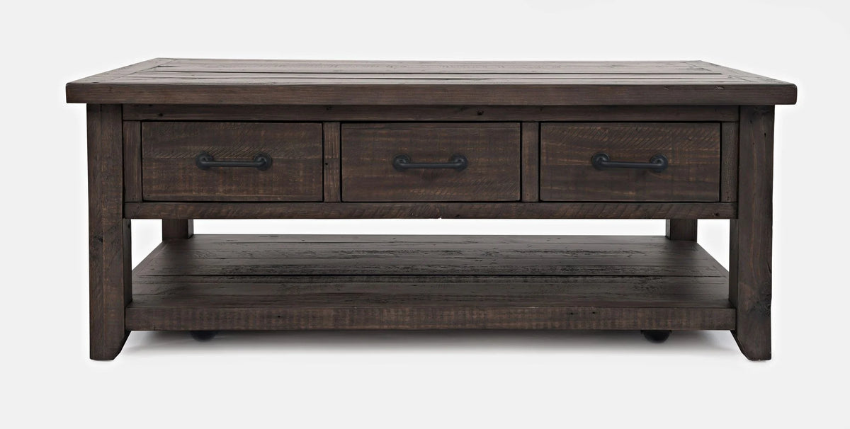 48" Rustic Reclaimed Pine 3 Drawer Coffee Table T893