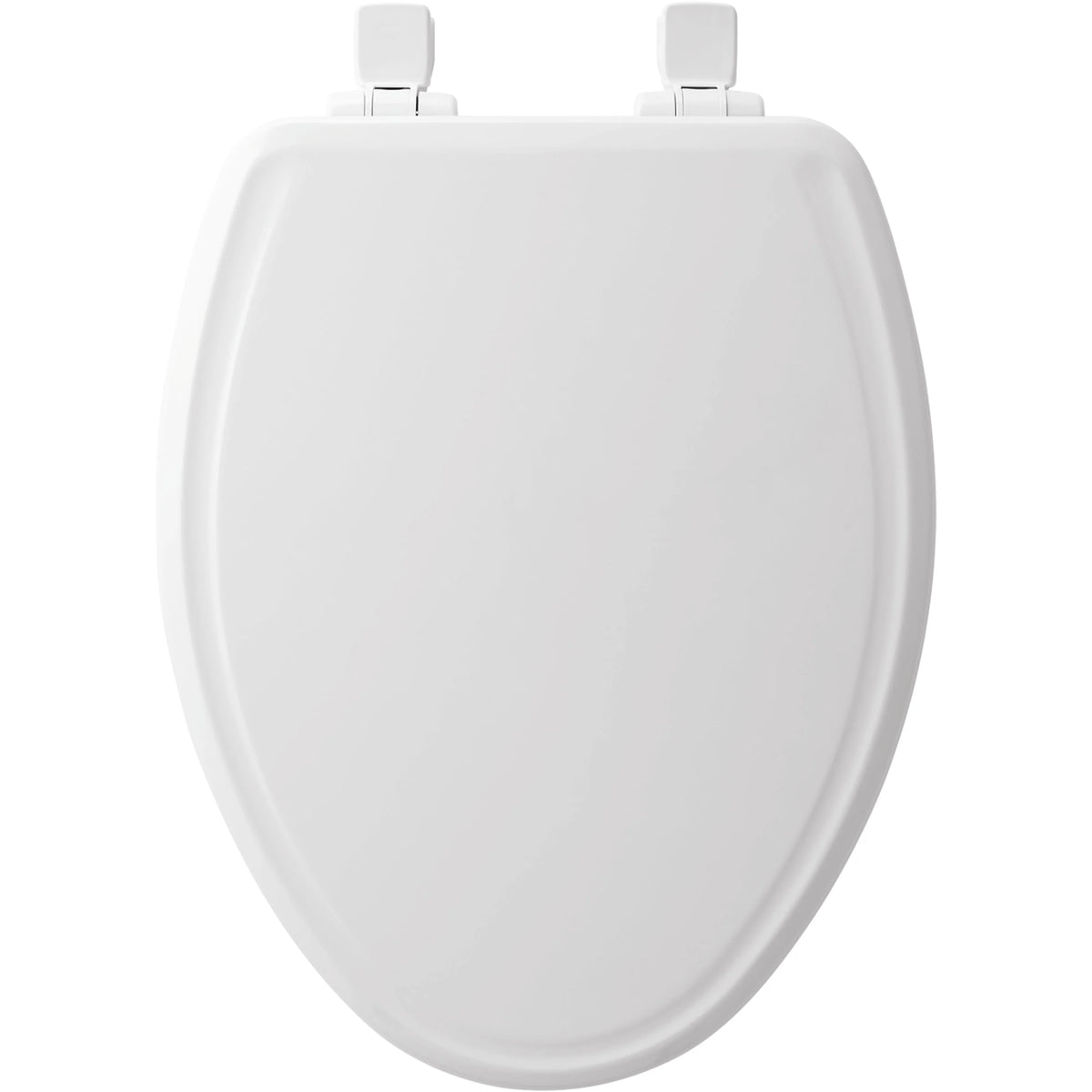 Slow Close Round Enameled Wood Toilet Seat in White P38018