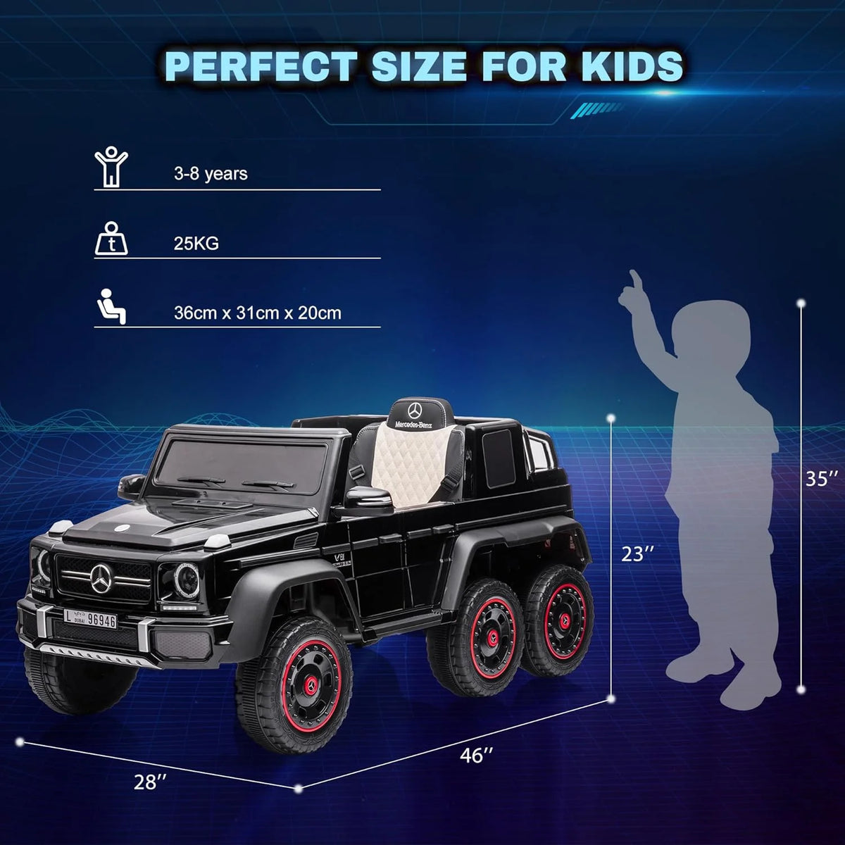 24V 6 Wheels Electric Ride on Kids Car with Remote Control F8724