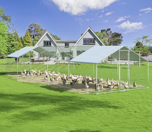 Metal Chicken Coop with Waterproof UV Protection Cover P1580