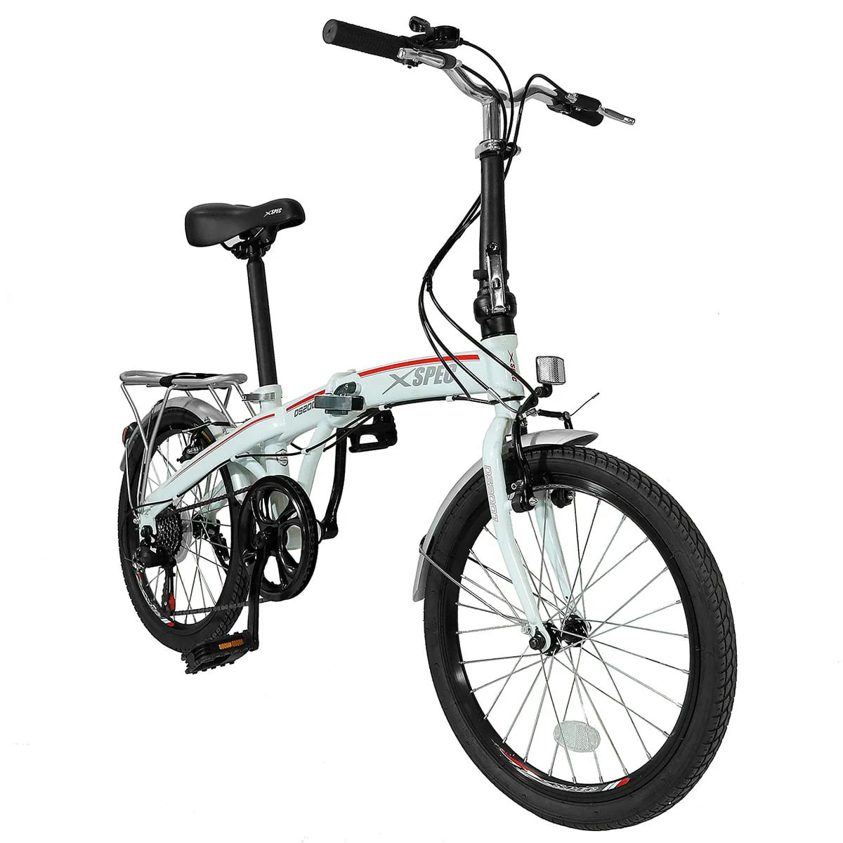 White 7 Speed Folding Compact Bike U35165