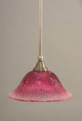 One Light Stem Mini-Pendant Brushed Nickel Finish with Wine Crystal Glass H2861