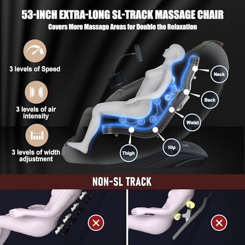 Zero Gravity SL-Track Full Body Massage Chair with 12 Auto Modes H816162
