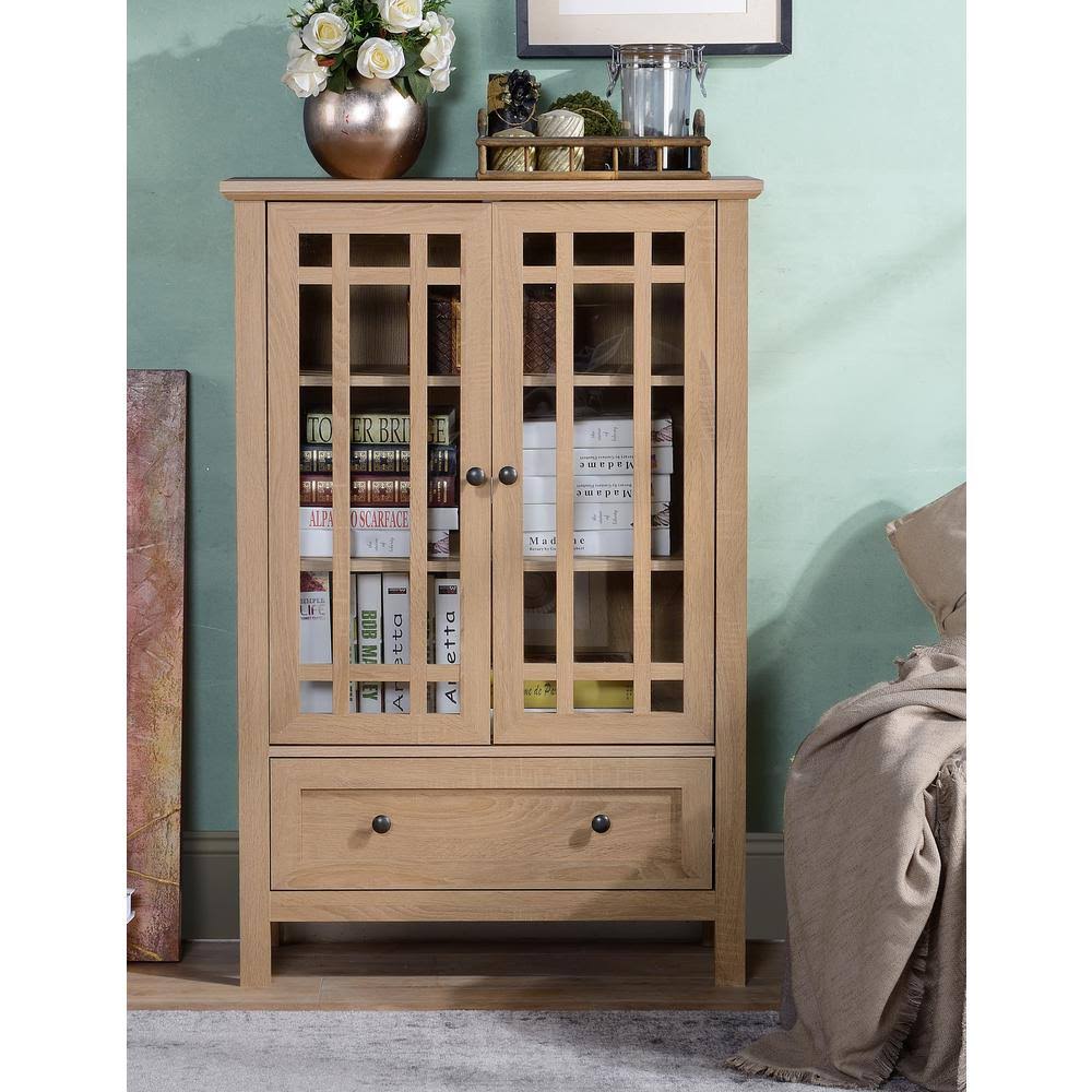 Light Oak Finish Accent Cabinet with Drawer C552318