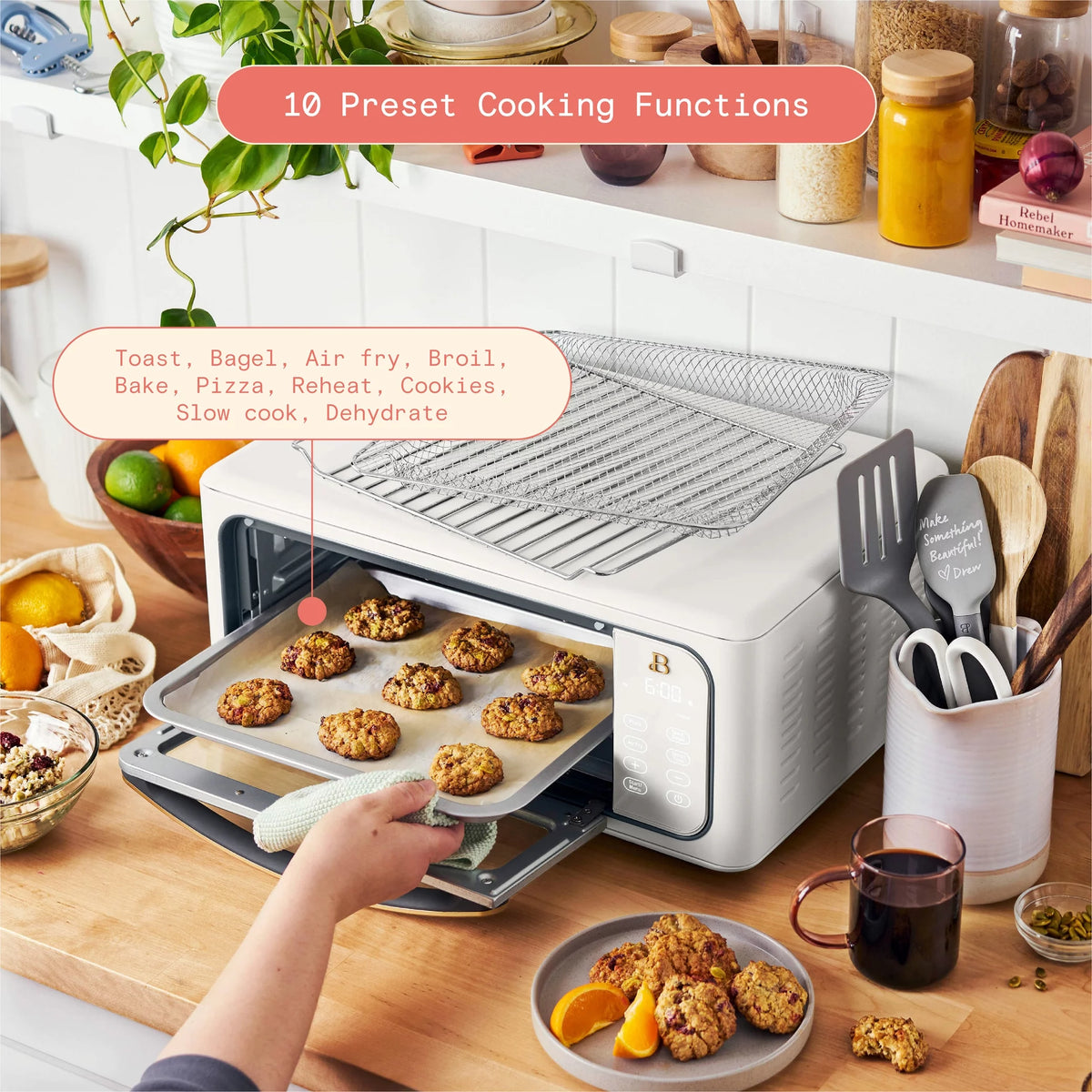 Infrared Air Fry Toaster Oven, 9-Slice, 1800 W, White S267836