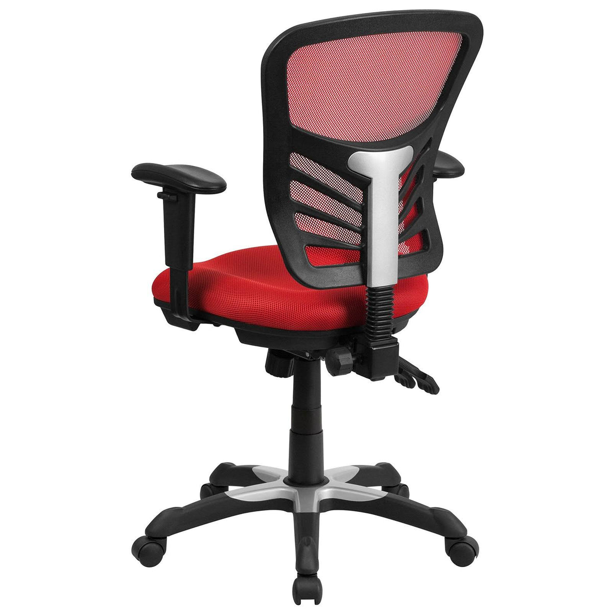 Red Mesh Mid Back Swivel Task Chair U168842