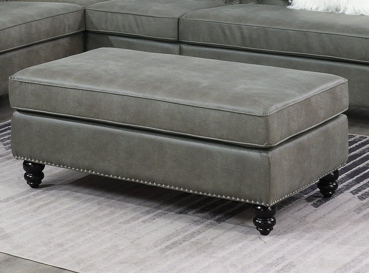 Grey Cocktail Ottoman with Wooden Legs F822847