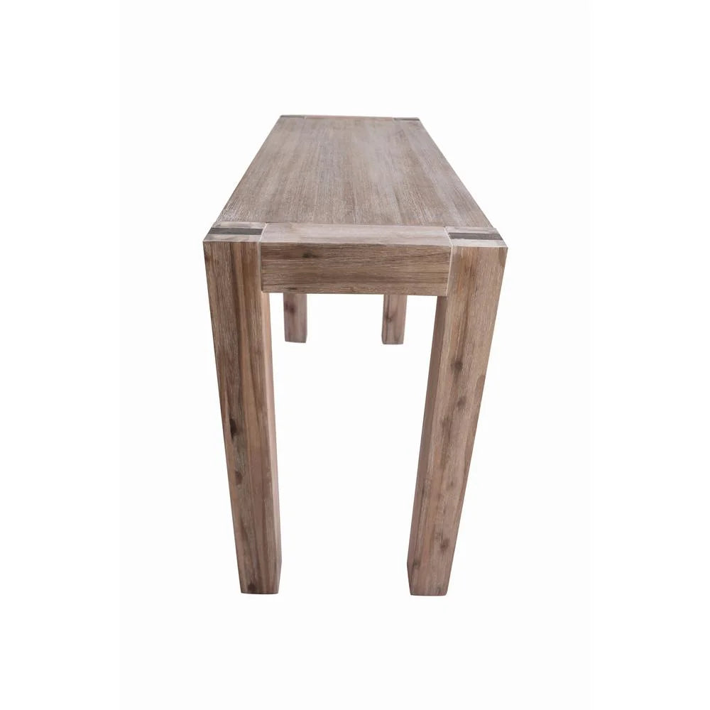 Brushed Driftwood Acacia Wood Media Console Table C8553