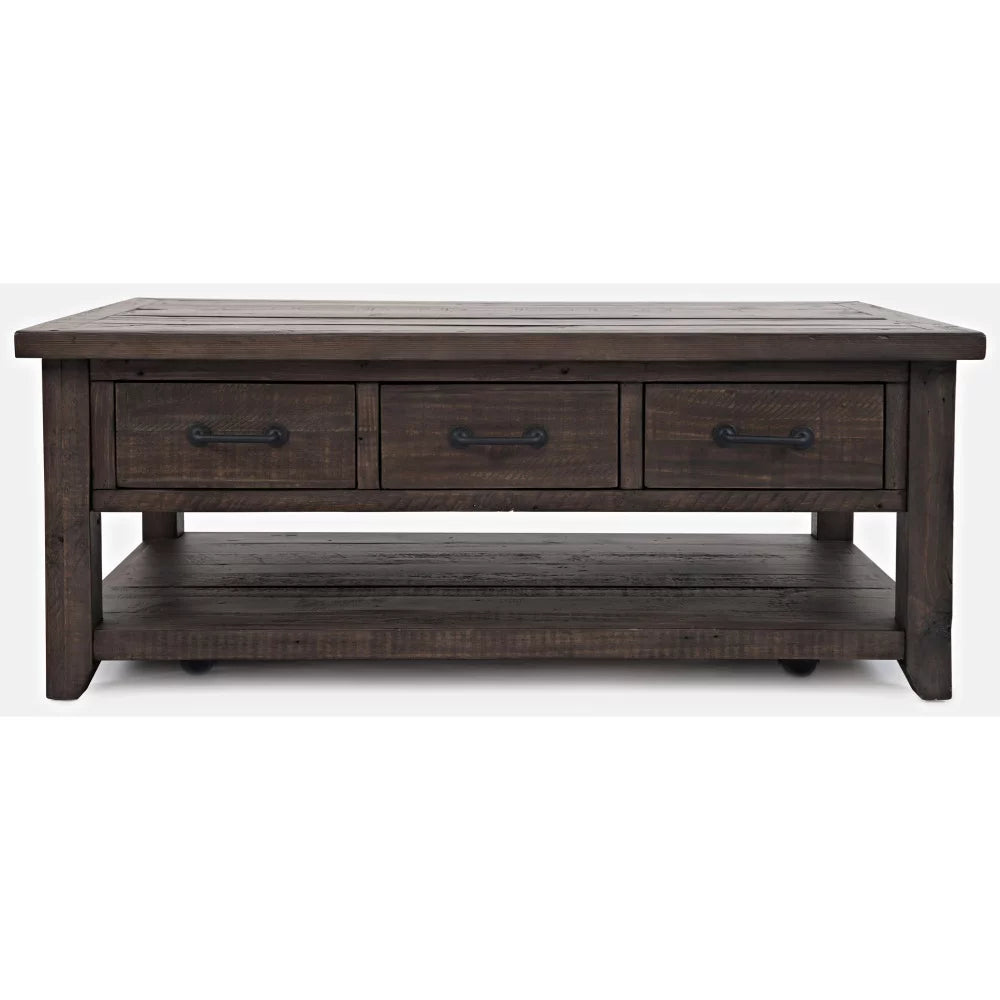 48" Rustic Reclaimed Pine 3 Drawer Coffee Table T893