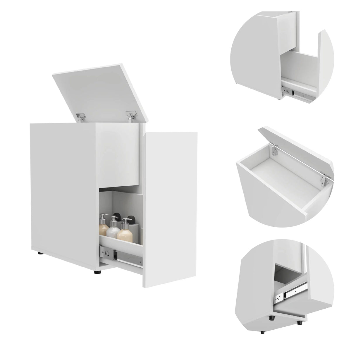White Bathroom Storage Cabinet H80997