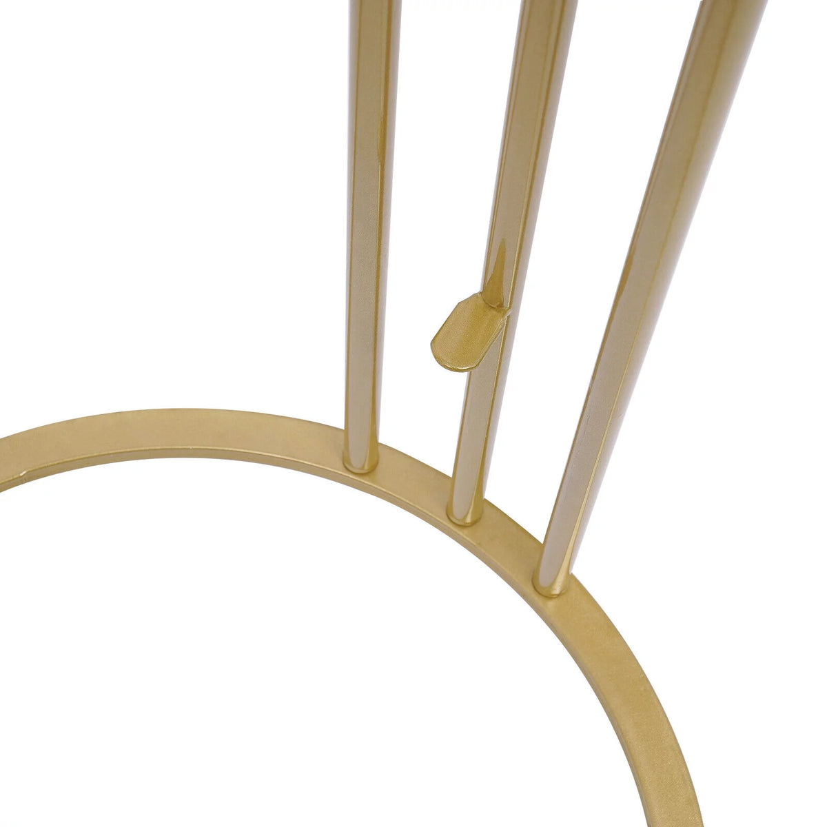 Round Marble 2 Tier Gold Metal Accent Table Y514512