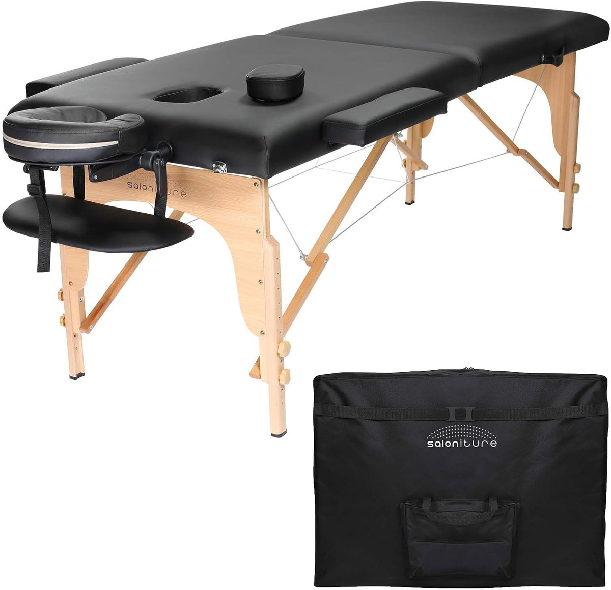 Black Portable Folding Massage Table with Carrying Case H52994