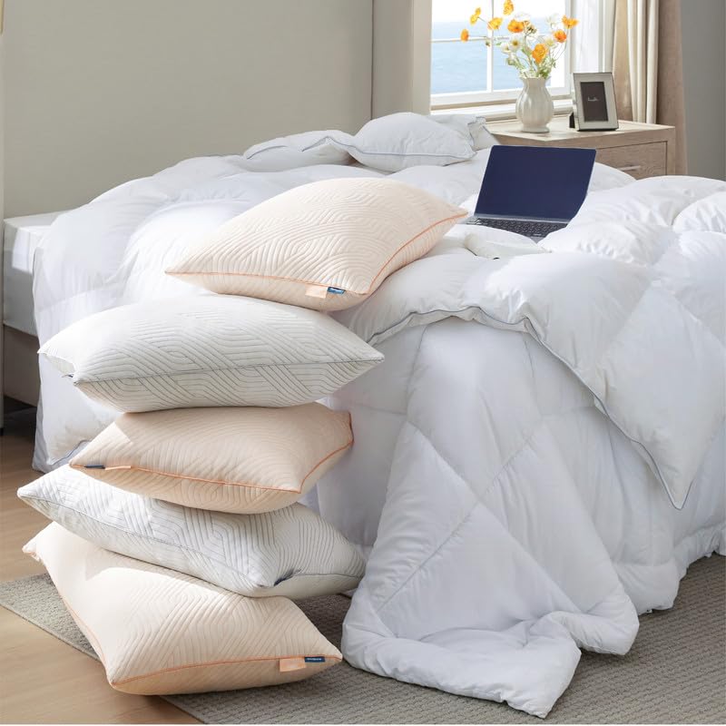 Memory Foam King Size Set of 2 Adjustable Cooling Pillows W972