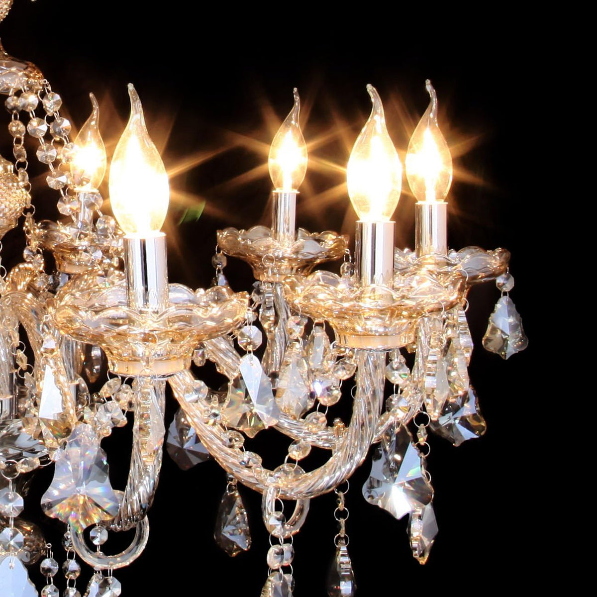 15 Lights Cognac K9 Crystal Chandelier W8513