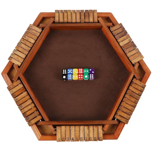 Wooden Shut The Box Dice Game Set V155344