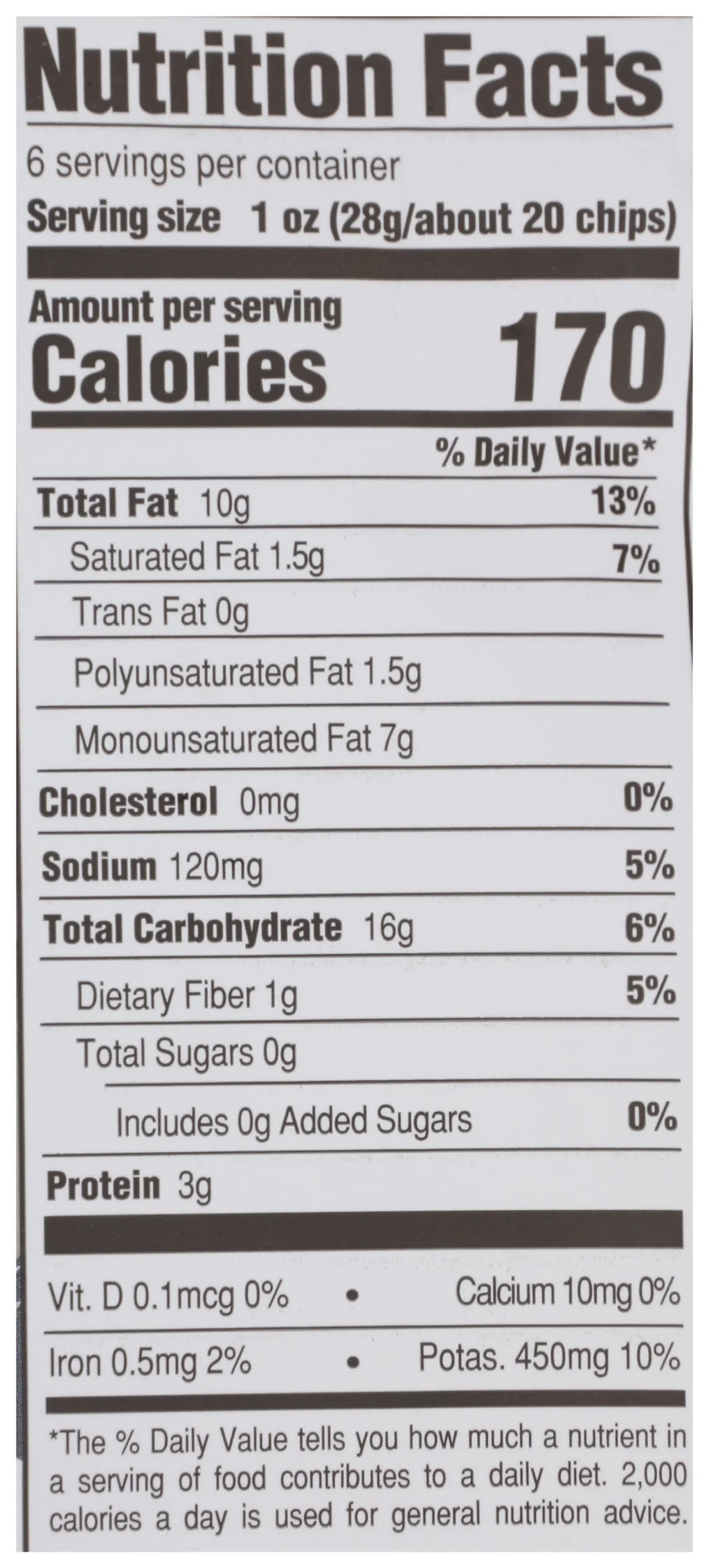 Thin & Crispy Potato Chips 6 Ounce Pack Of 12 S8100