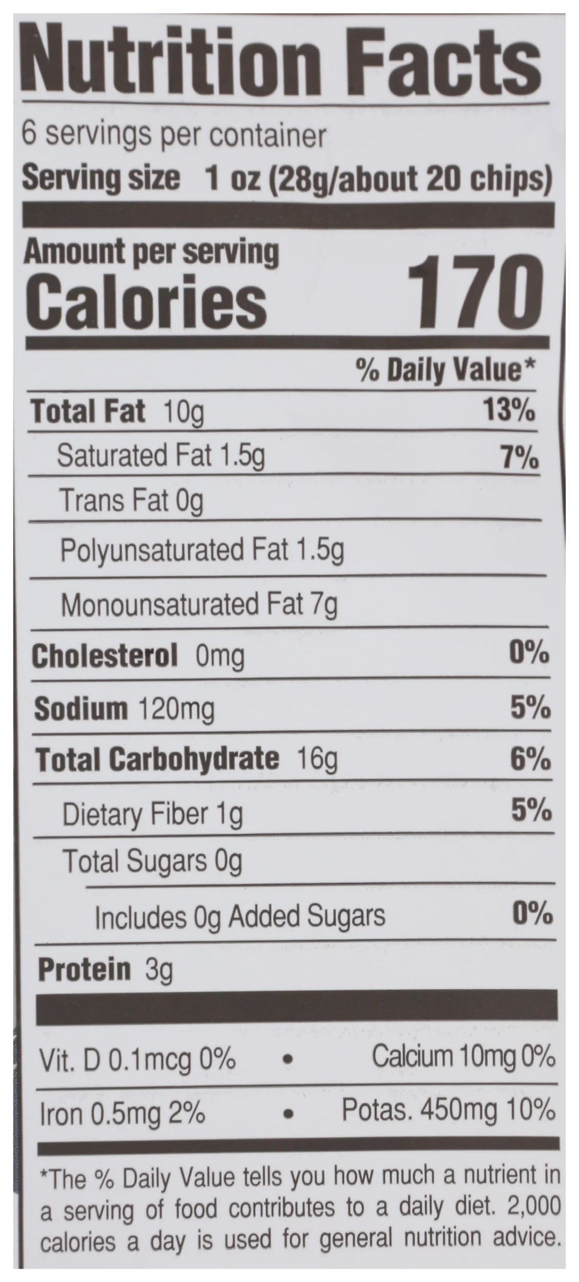 Thin & Crispy Potato Chips 6 Ounce Pack Of 12 S8100