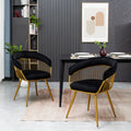 Set of 2 Black Velvet Dining Chairs A2590
