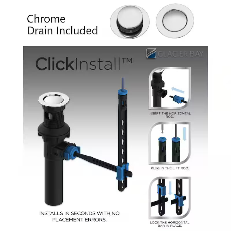 4 in. Centerset Double Handle Low-Arc Bathroom Faucet in Chrome Y8049
