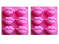 Pink 6 Cavity Silicone Lips Mold 2 Pack N48178