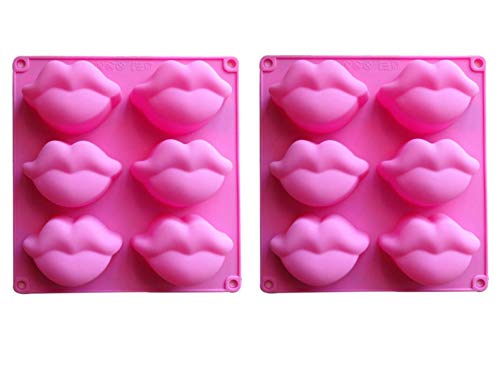 Pink 6 Cavity Silicone Lips Mold 2 Pack N48178