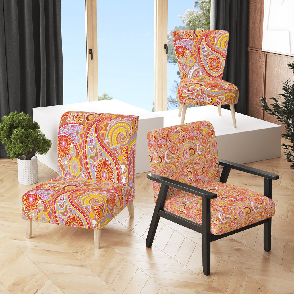Upholstered Mid-Century Accent Chair P1404