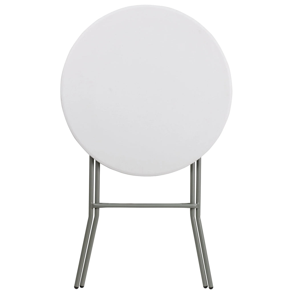 2.6-Foot Round Granite White Plastic Folding Table I1158