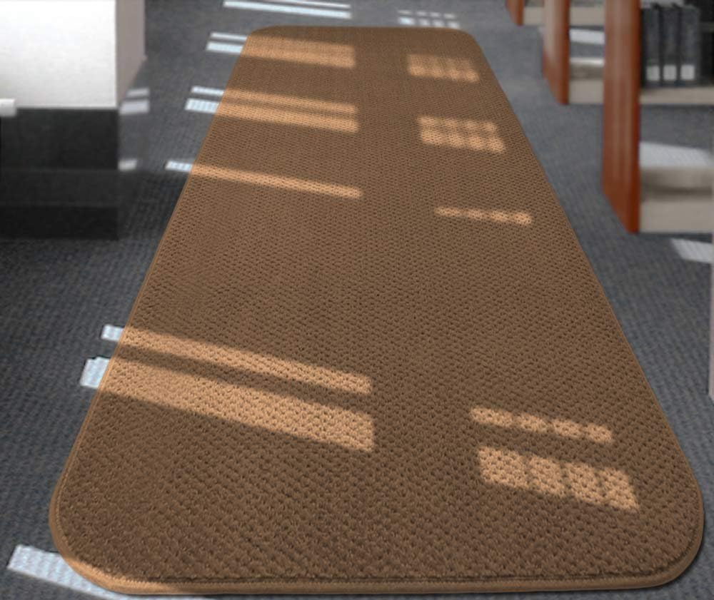 Toffee Brown Skid-Resistant Carpet Runner 8 Feet X 36 Inches B260268
