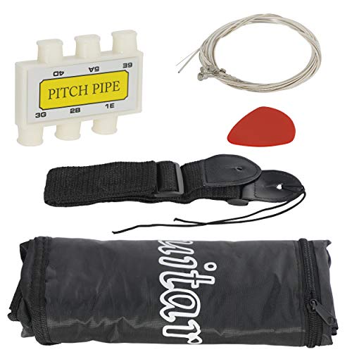 Natural Acoustic Guitar With Guitar Case, Strap, Tuner and Pick V8929