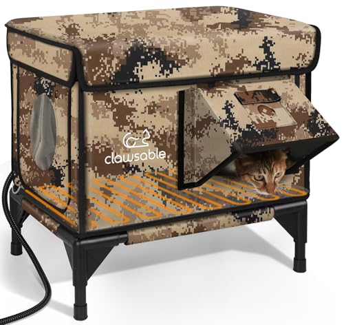Forest Green 26"x16"x18" Insulated Outdoor Cat Shelter with Heater O59845