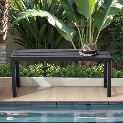 Set of 2 Grey Metal Garden Bench R34792