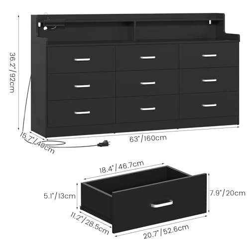 Light Oak 6 Drawer Dresser D4643