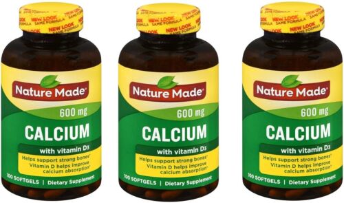 Calcium 600mg with Vitamin D 100 Softgels 3 Pack W955295