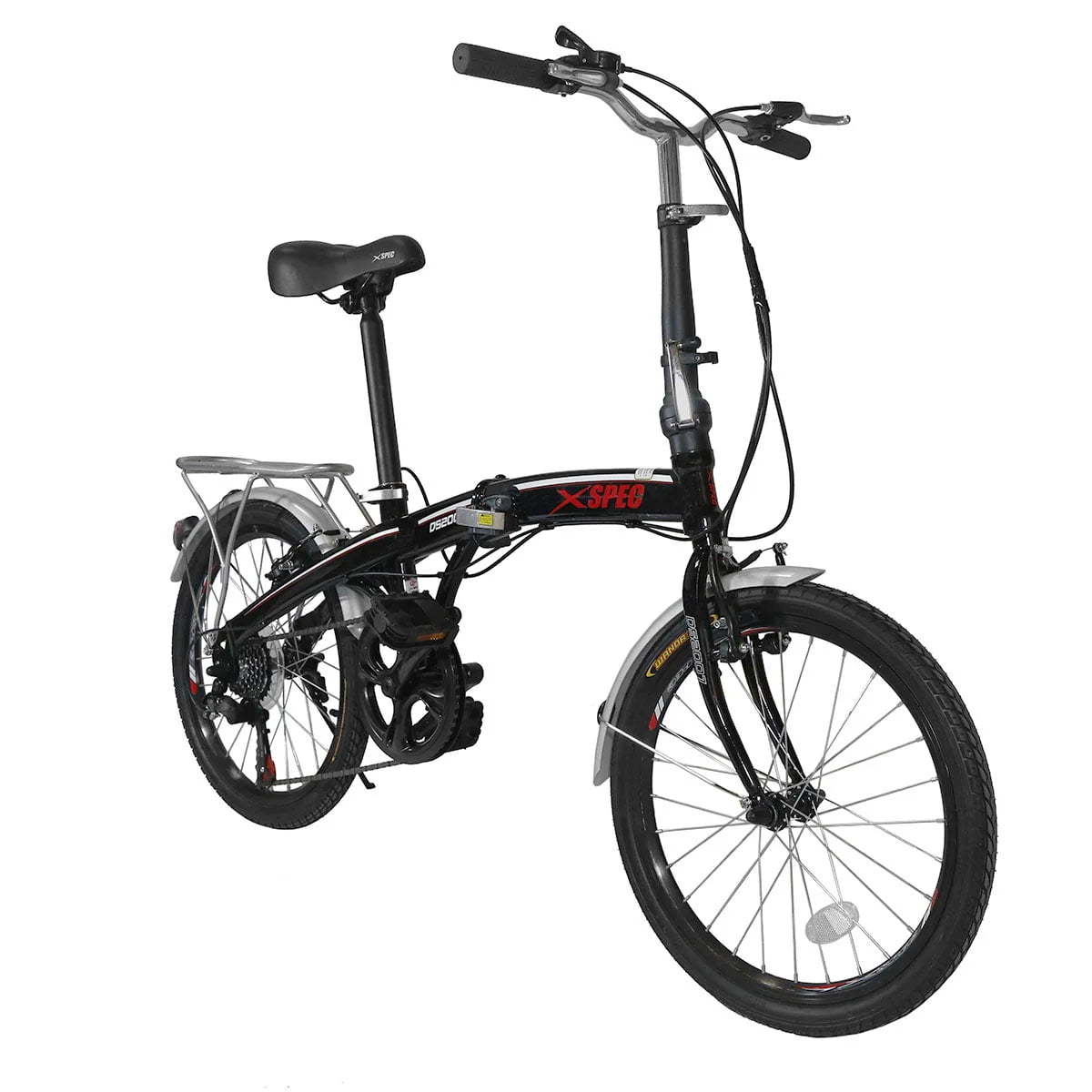 White 7 Speed Folding Compact Bike U35165