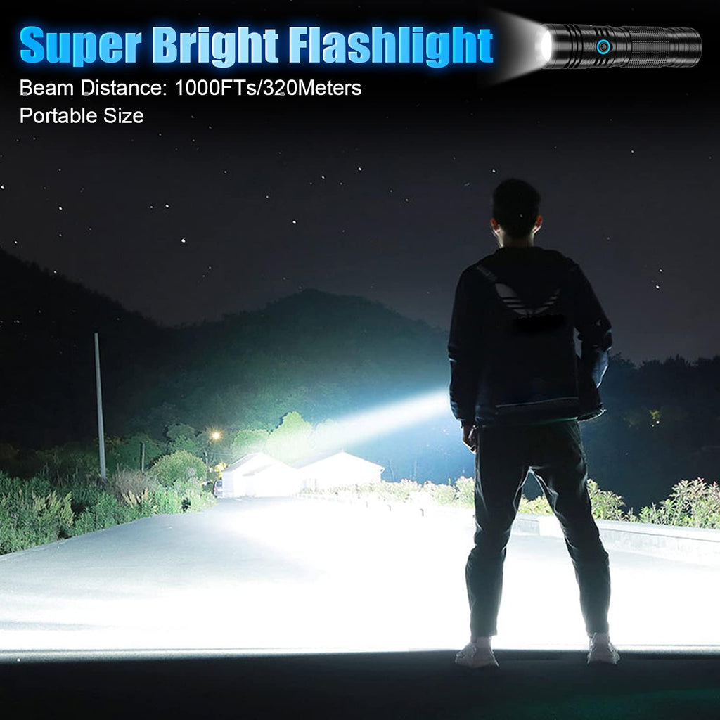 Rechargeable LED Flashlight, 1200 Lumens, 5000mAh Battery, Waterproof, Handheld, Tactical Z31058