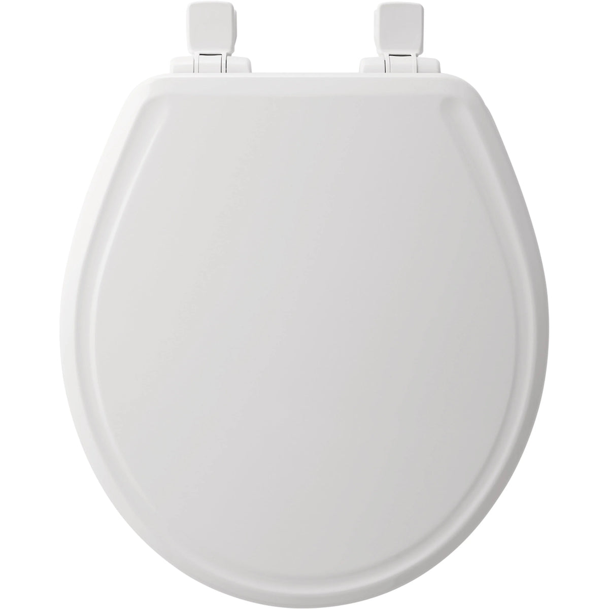 Slow Close Round Enameled Wood Toilet Seat in White P38018