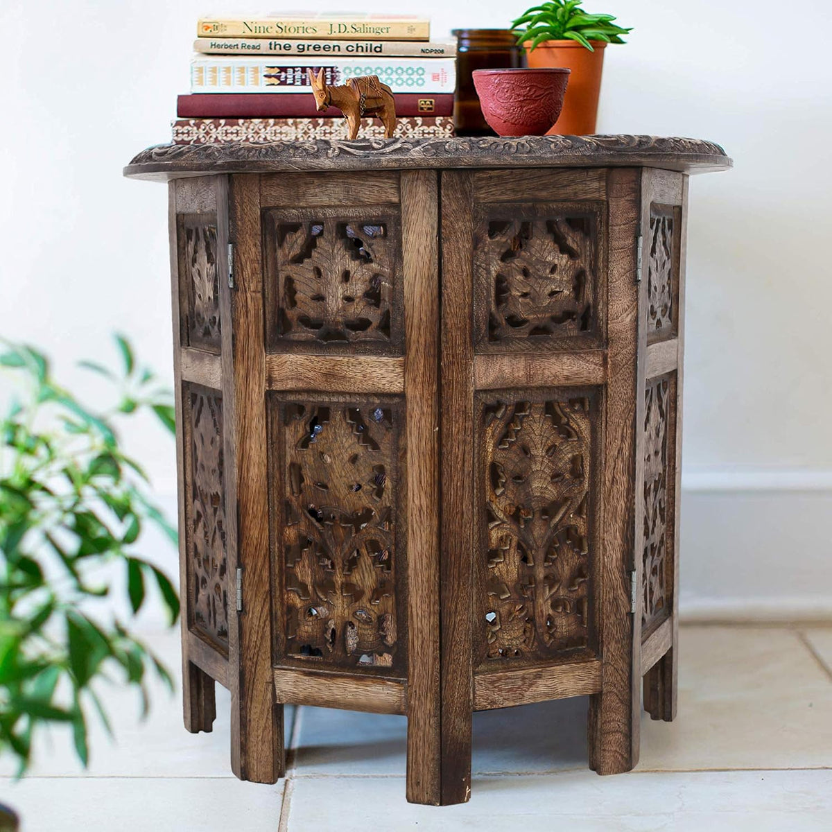 Antique Solid Carved Wood Coffee Table T394