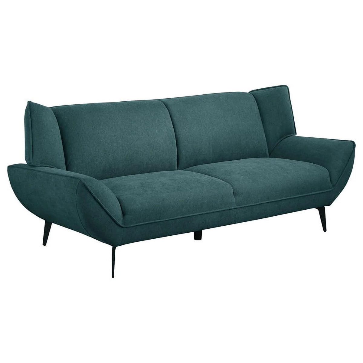 Teal Blue Black Fabric Metal Sofa Set N4765